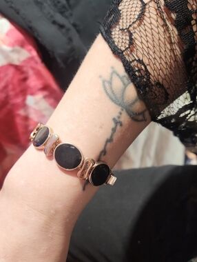 Classic Onyx Gold-Tone Clasp Bracelet - Women Jewelry